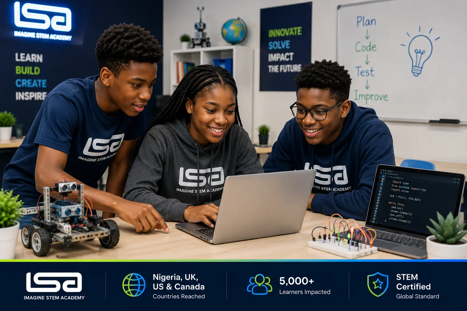 Teens presenting apps and websites they built