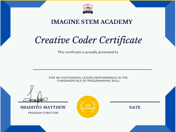 Creative coders certificate