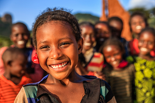 Group of happy African children - Ethiopia, East Africa